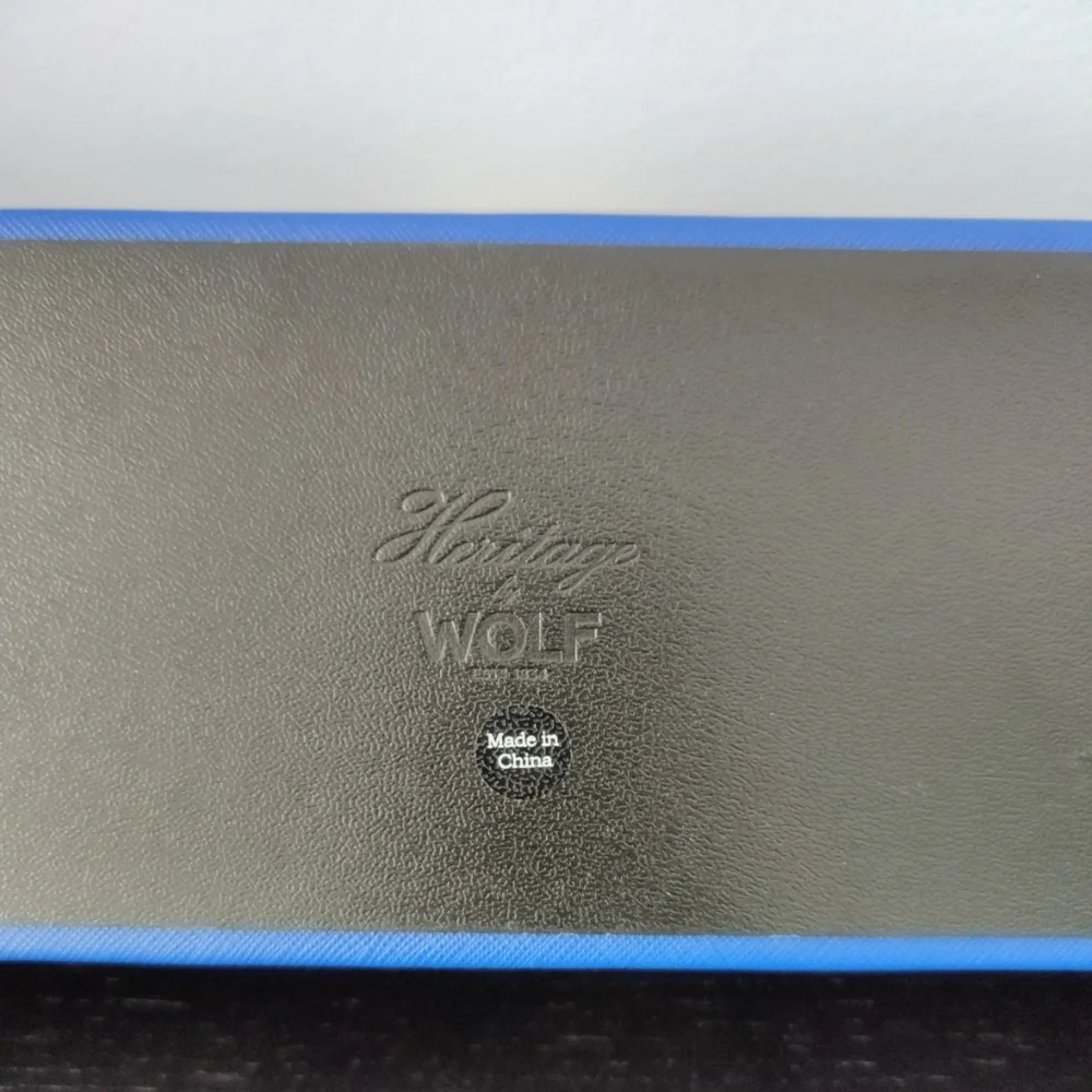 WOLF heritage Safe Deposit Jewelry Organizer Box With Compartment and Lock Blue